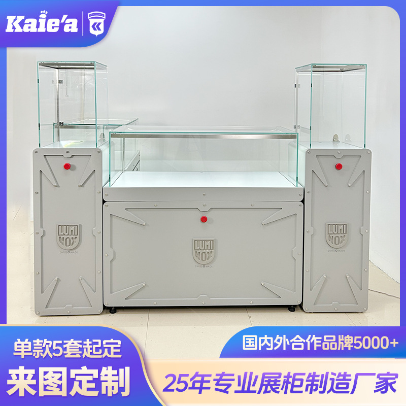 品牌钟表手表连锁店展示柜定制名表玻璃柜台带灯腕表展示立柜设计