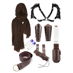Halloween Carnival Accessories Set Medieval Knight Belt Wristguards Shoulders Scabbard Viking Cosplay Props