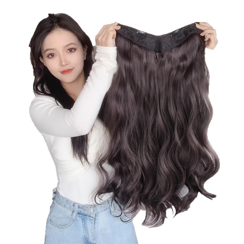 外贸卷发假发片增发量蓬松神器头顶一片式假发女长发女士u型接发|undefined