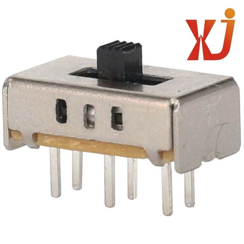 无柱脚3档波动开关  三位滑动开关六脚直插  3档拨动开关行程2mm