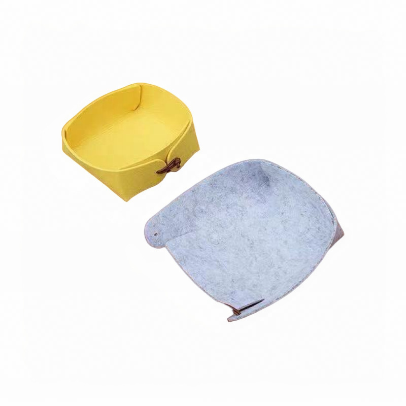 Caja de almacenamiento de escritorio de fieltro plegable de estilo japonés bandeja de almacenamiento de artículos diversos del hogar cesta de almacenamiento caja de almacenamiento