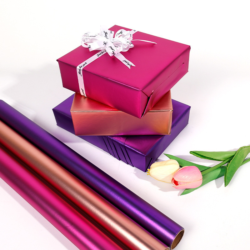 Amazon venta caliente mate sólido papel de aluminio de alta calidad regalos de papel de embalaje de gran tamaño al por mayor