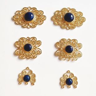 diy alloy jewelry accessories ancient style clothing decorative beaded flower minority ethnic style jewelry step hairpin pendant