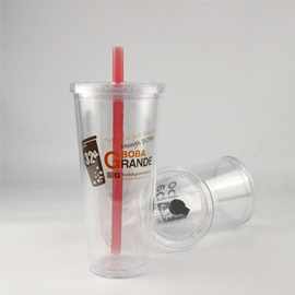 塑料杯吸管杯大容量简约水杯2l随手杯办公室奶茶饮用水杯批发定图