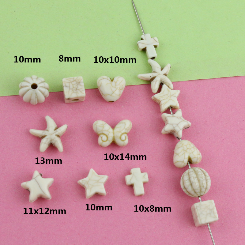 Acrylic Imitation Turquoise Crackle Starfish Pentagram Pumpkin Loose Beads Irregular Geometric Through-Hole Beads DIY Jewelry Accessories Acrylic Imitation Turquoise Crackle Starfish Pentagram Pumpkin Loose Beads Irregular Geometric Through-Hole Beads DIY Jewelry Accessories