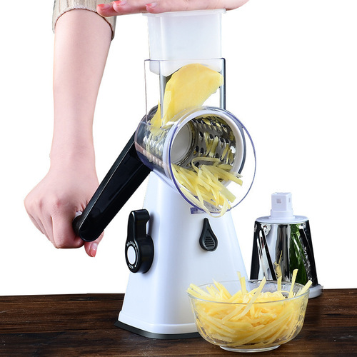 Household multifunctional drum vegetable cutter, potato grating slicer, kitchen shredding grater, hand-cranked vegetable cutter