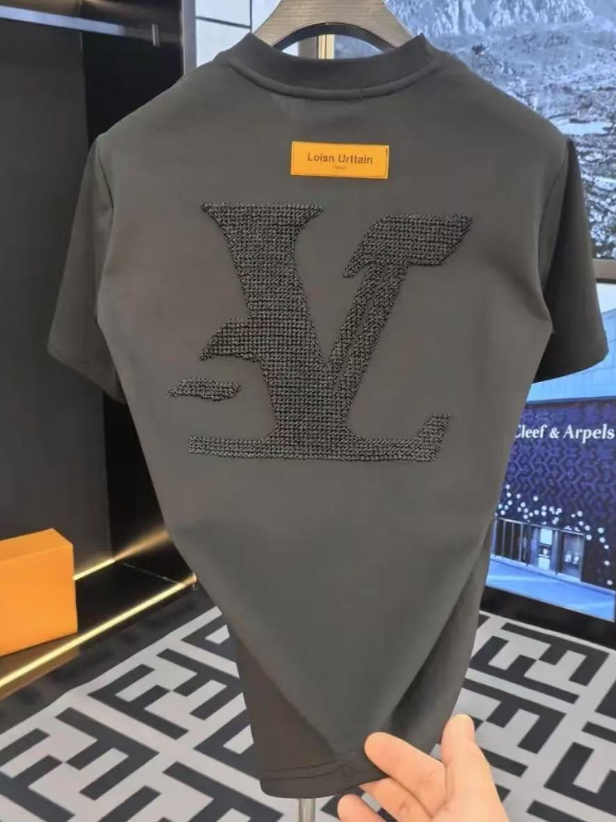 Camiseta Unisex de Algodón con Diseño Bordado Geométrico, Manga Corta | Diseño Transpirable