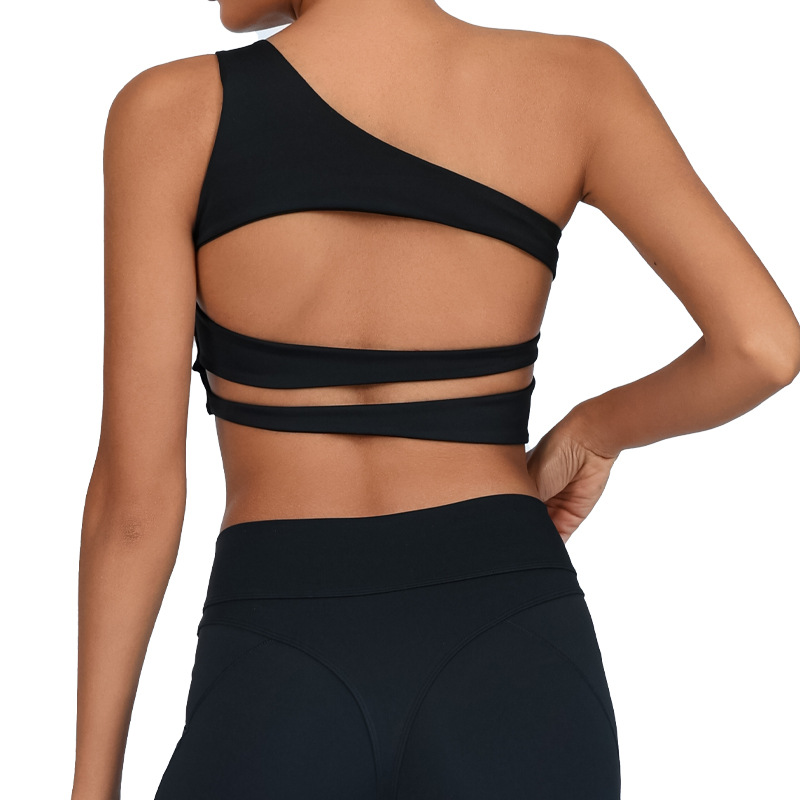 Europa y Estados Unidos comercio exterior transfronterizo chaleco de yoga para mujeres con cojín de pecho hermosa envoltura de pecho antichoque de alta elasticidad secado rápido sujetador deportivo fitness