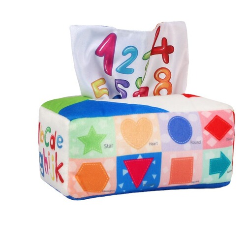 Cross-border baby tear-proof tissue box toilet paper toy baby finger tissue training early education soothing toy