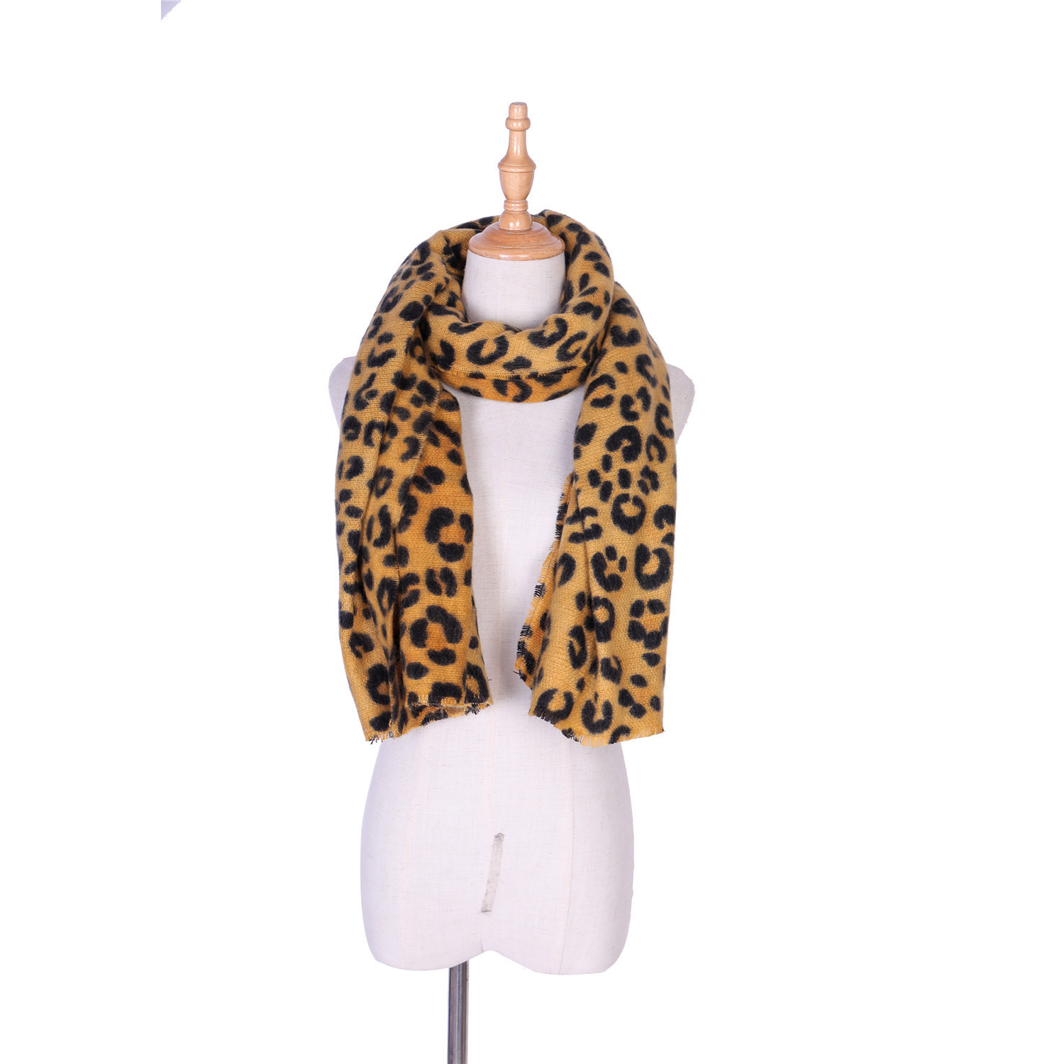 Leopard Print Scarf White