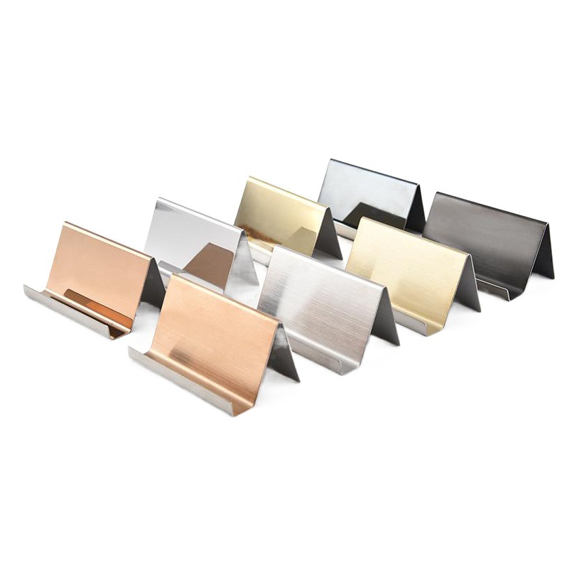 Fábrica 304 de acero inoxidable titular de la tarjeta de visita creativo simple teléfono móvil titular al por mayor