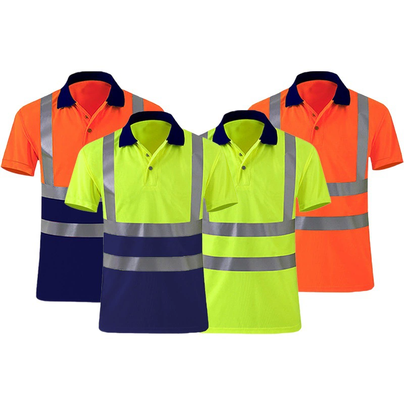 Европейский код светоотражающие полоски с короткими рукавами рубашка поло на заказ строительной площадки для горнодобывающей промышленности нефтяное месторождение инженерная одежда быстрая сухая футболка рабочая одежда