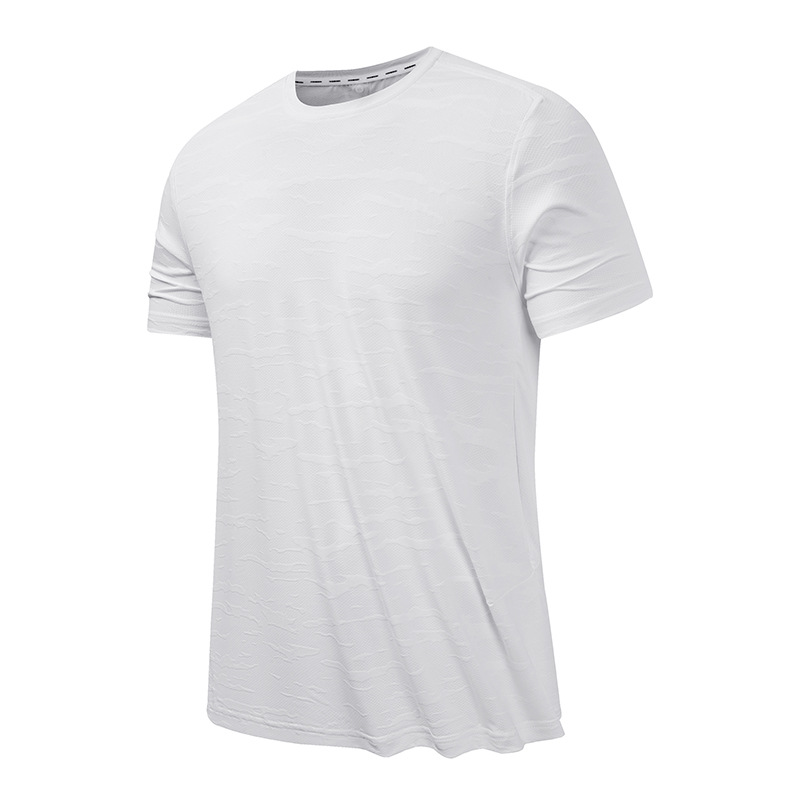 2026 Round-Neck Perforated Quick-Dry T-Shirt for Running, Plaid Short-Sleeve, Breathable, Moisture-Wicking, Quickdry