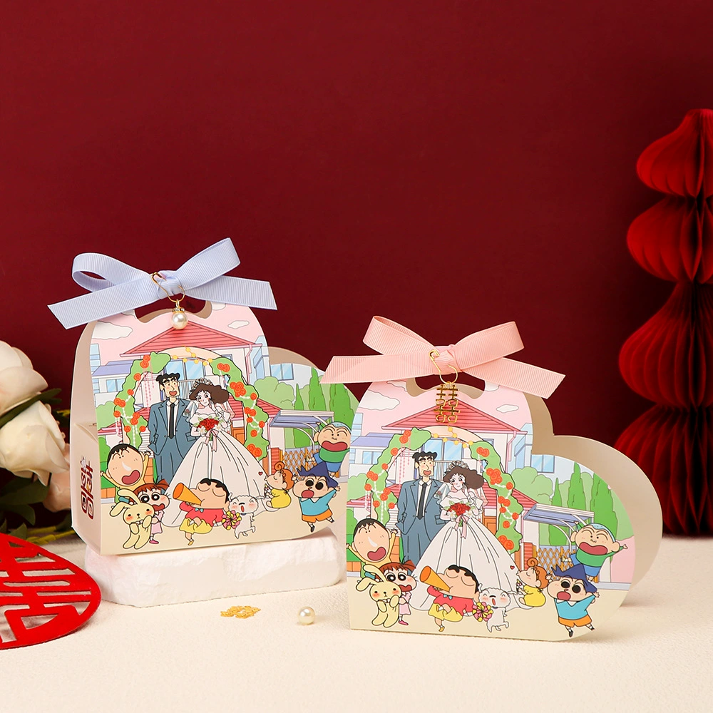 Детская ностальгия стиль Crayon Little New Handbag Creative Cartoon Knot Engagement Cute Table Candy Accompanying Gift Box Wedding Candy Carton