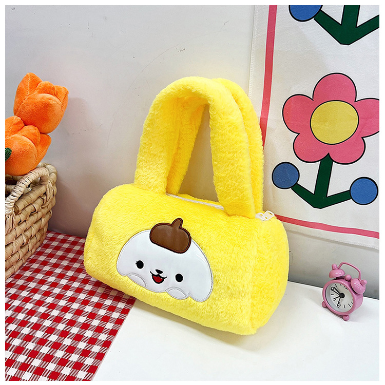 Fashionable plush bag, women's cartoon makeup bag, personalized new trendy children's bag, cute hand-held small bag for female students undefined