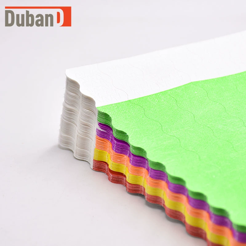 Одноразовый бумажный браслет Dupont с волнистым краем, индивидуальный размер, браслет для идентификации, билет на мероприятие