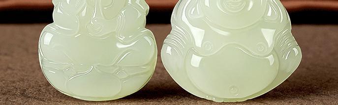 Dây chuyền ngọc Hetian Tân Cương mặt Phật Bà Quan Âm – Phật cười cho nữ chi tiết 3