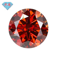 华港宝石 圆形石榴红莫桑石裸石彩色莫桑钻裸石戒面主石1克拉50分