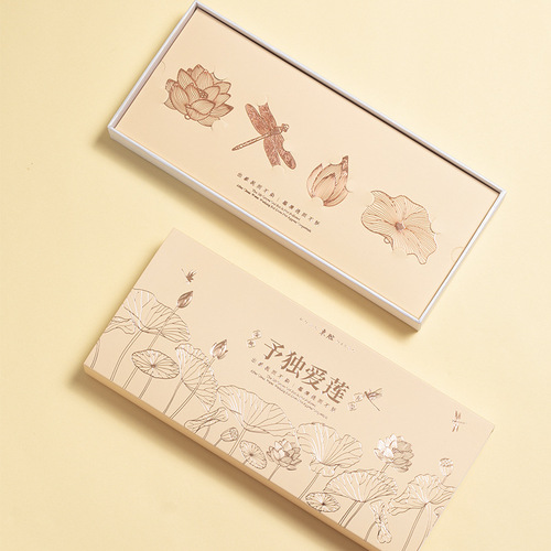 I alone love the lotus-themed national trend cultural and creative gift set, featuring a metal ancient-style bookmark in a gift box, suitable as a student or business gift, with the option to present to teachers.