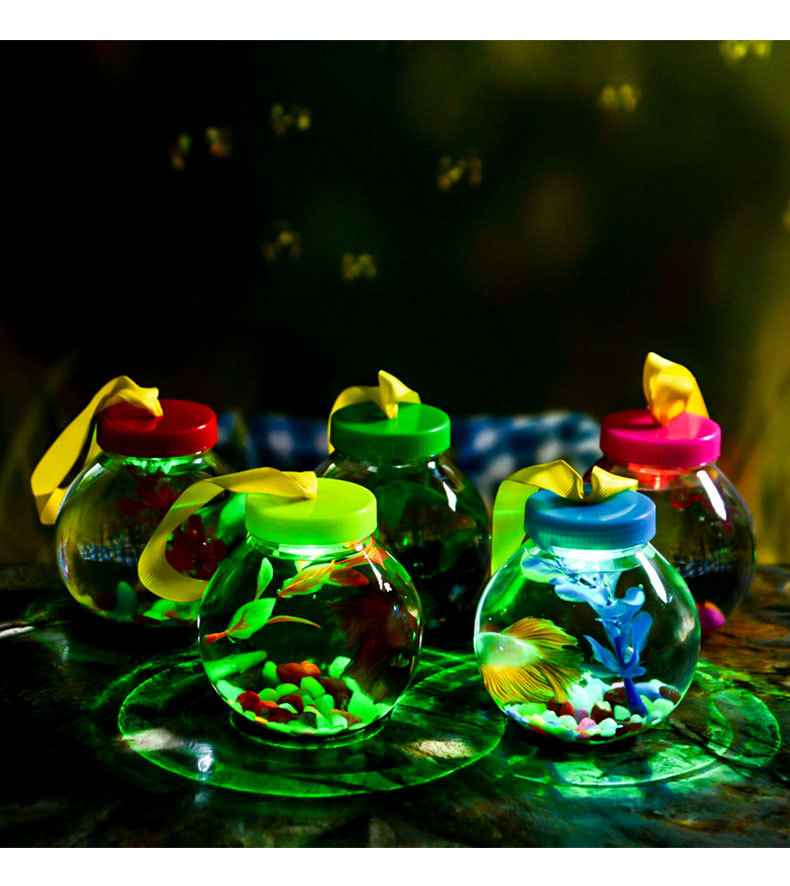 塑料斗鱼缸 鱼瓶 水母杯 水族金鱼缸 地摊夜市手提