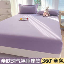 LW96纯色系全包围床笠单件床垫防灰尘固定席梦思水洗棉保护套四季