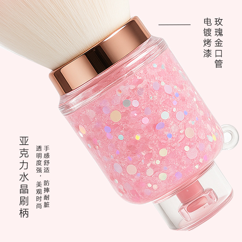 Botella de gas de cristal de color una sola rama de pintura cepillo de blush cepillo de maquillaje de cabeza de hongos herramientas de maquillaje de belleza cepillo de polvo de uñas