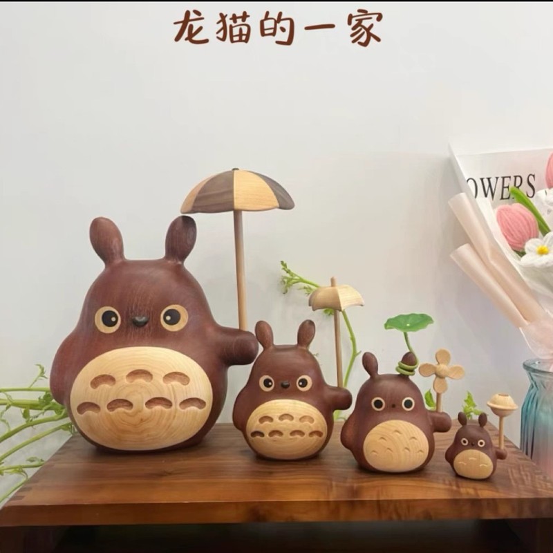 無垢材クリエイティブトトロ風車顔のない男性の装飾品カップルギフトリビングルームの装飾漫画の誕生日プレゼント|undefined