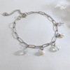 Advanced bracelet stainless steel from pearl, brand small design jewelry, accessory, internet celebrity, Korean style, simple and elegant design