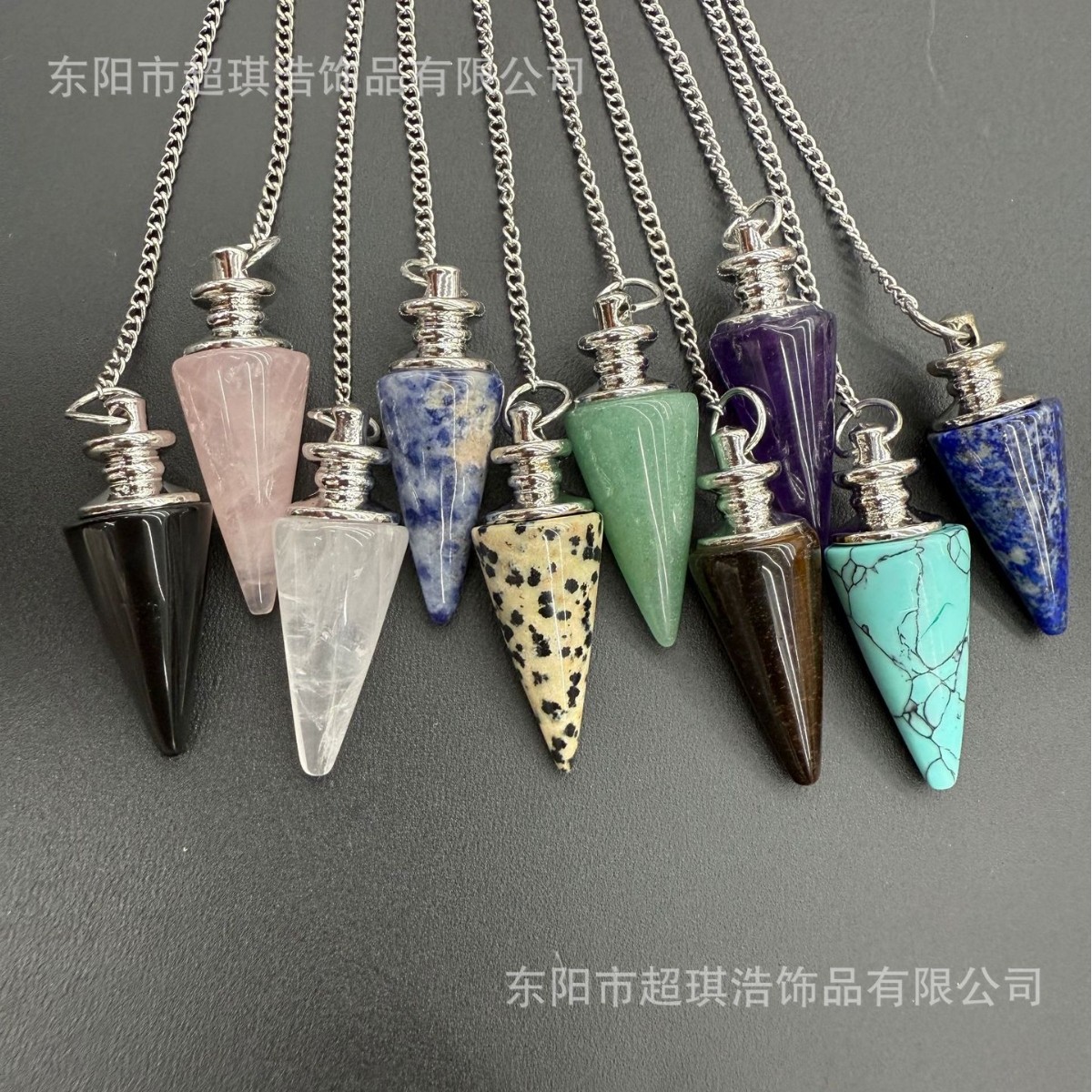 Natural stone crystal cone pendant agate pendant necklace accessories