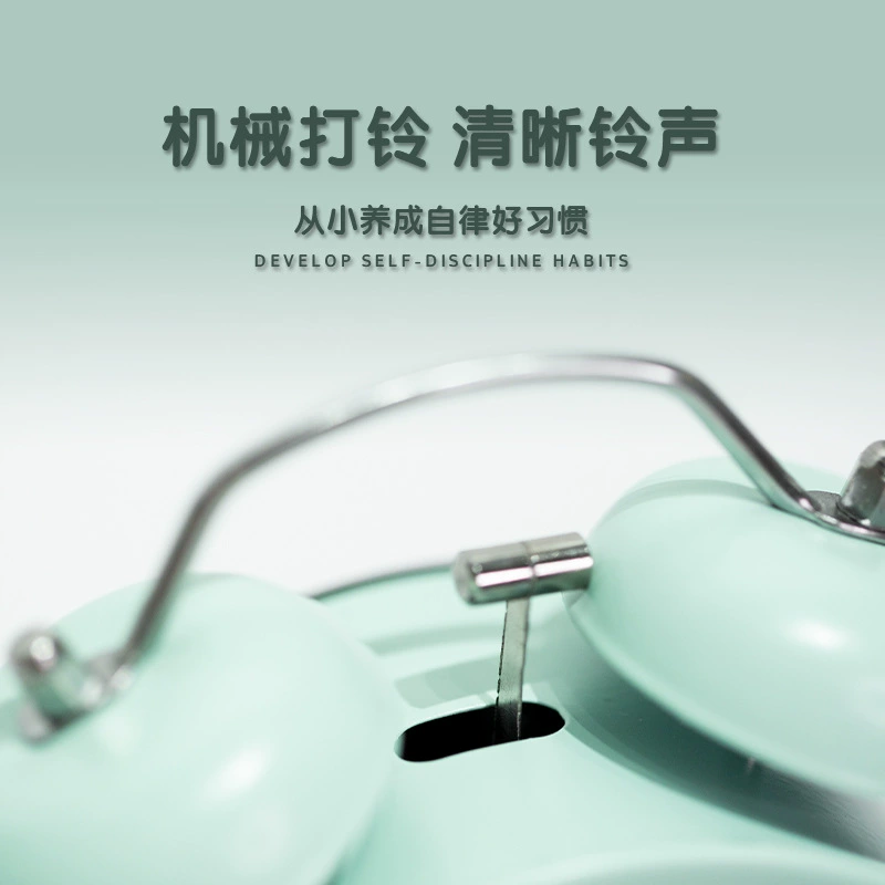 Twin-Bell Metal Alarm Clock, Quiet Powerful Bell, Luminous Night Light, 11×6×15 cm