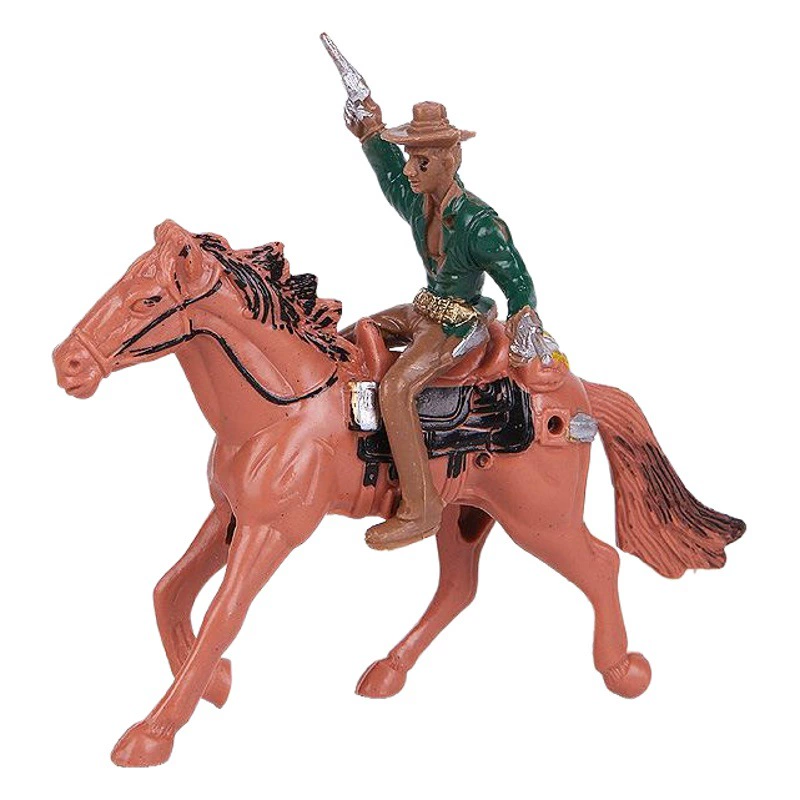 Западная джинсовая модель верховой езды четыре смешанные западные полицейские куклы модель психологические песочные фигурки аксессуары
