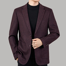 专柜秋冬男装西服商务休闲时尚爸爸单西外套单排扣羊毛西装男批发