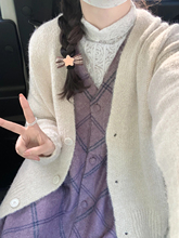 ZR秋冬连衣裙2023新款小个子穿搭紫色格纹内搭两件套长款毛呢背心