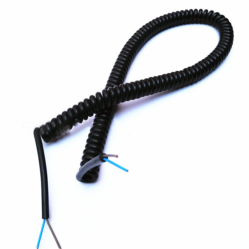 2芯PVC弹簧线  pu哑光雾面多芯弹簧线 机器专用3芯旋螺弹簧线