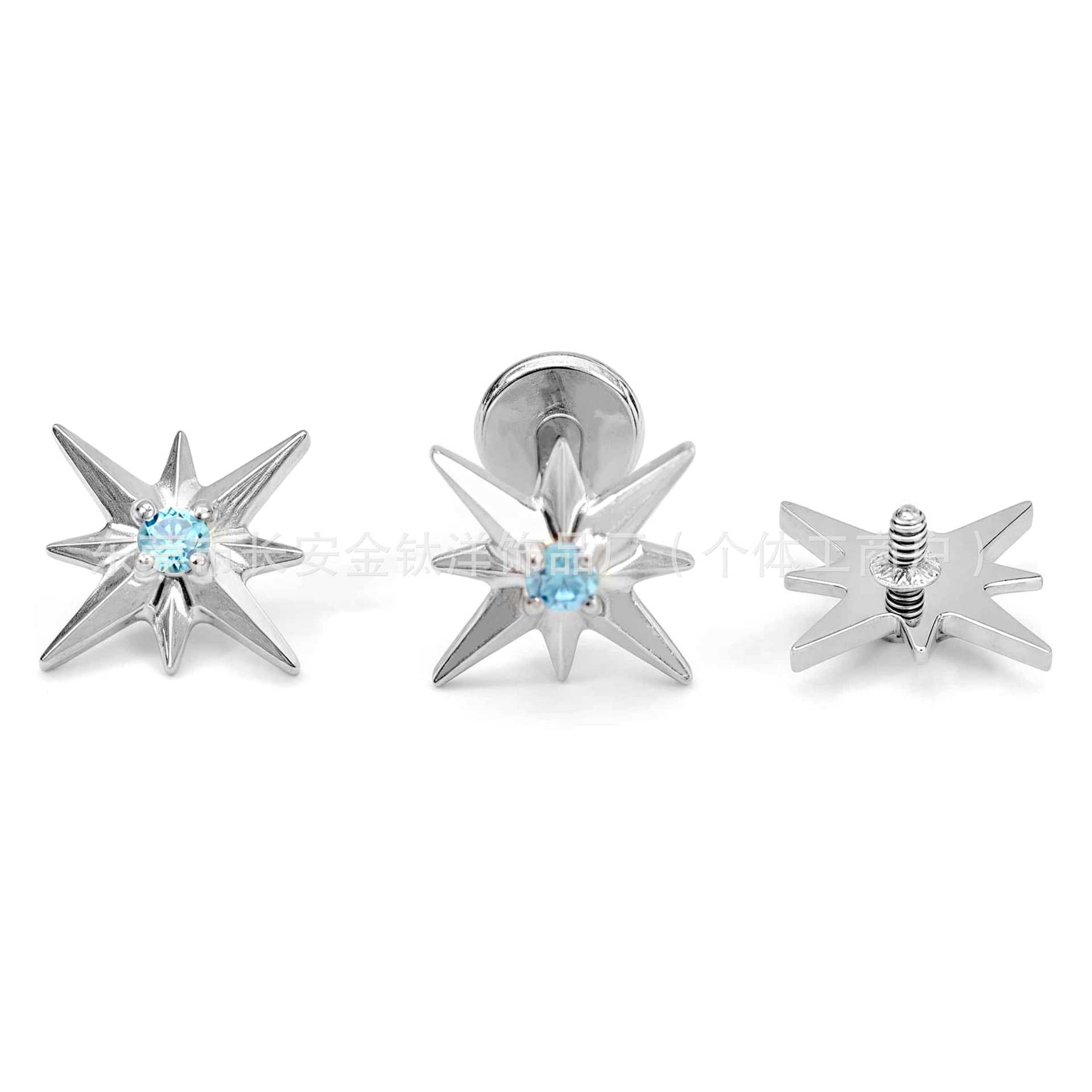 Pointed titanium steel lip stud product view