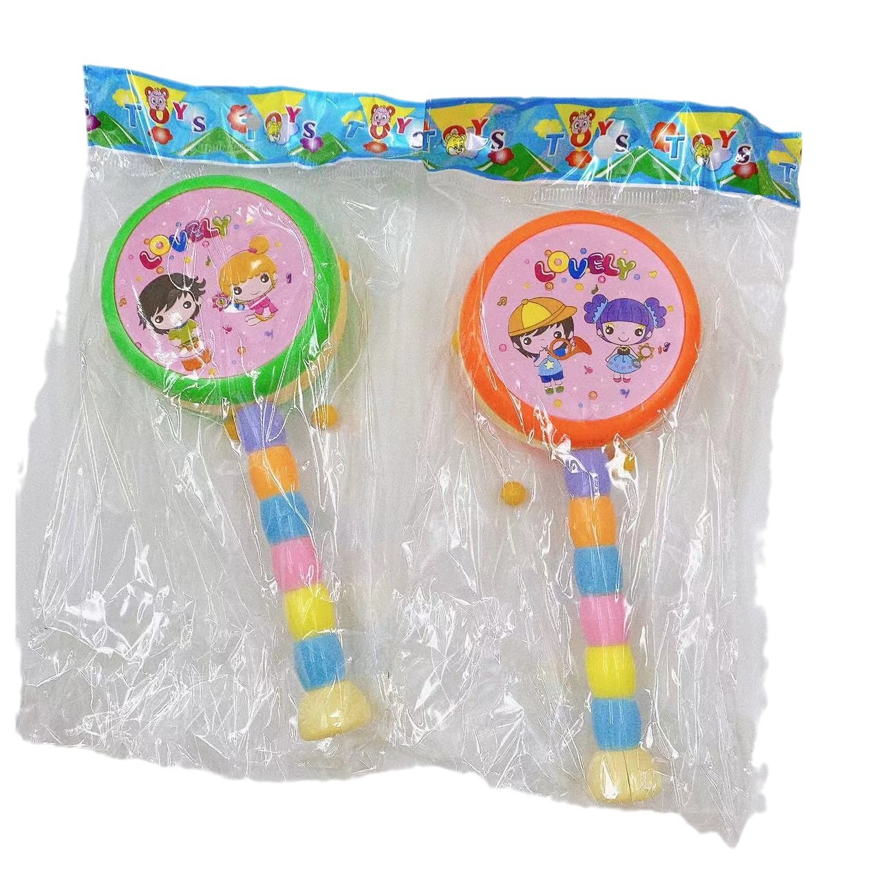 Juguetes para niños bebés y niños pequeños tambores de dibujos animados de plástico tambores de mano tambores de campana de 2 yuanes lotes de grandes almacenes
