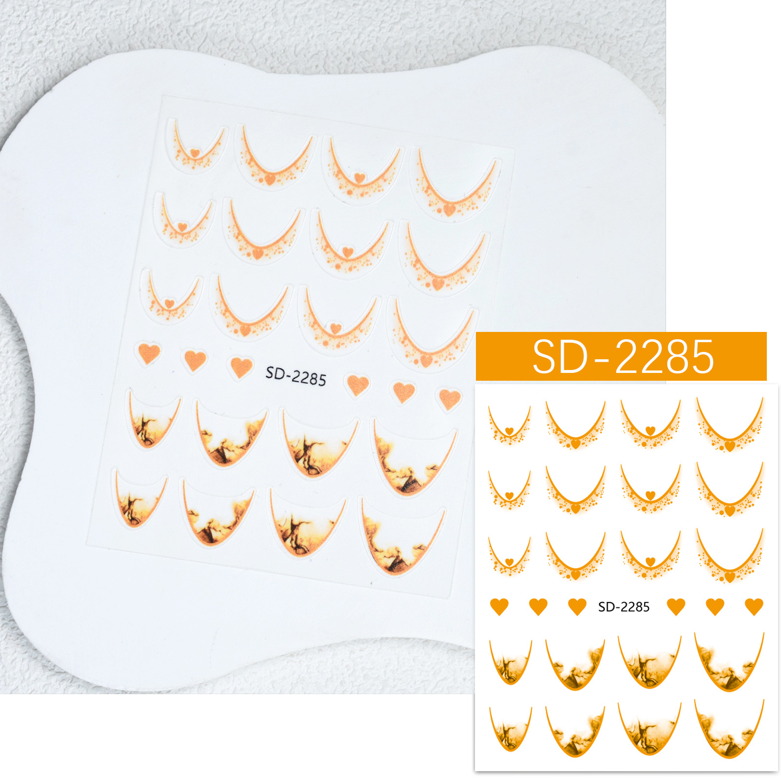 Nail Art French Red Red Nail Etiqueta engomada hueca Plantilla de degradado de inyección de tinta Etiqueta auxiliar Nueva línea de pegatina decorativa de sonrisa