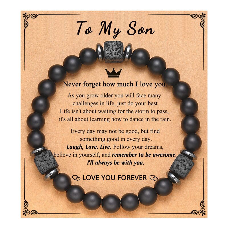 Black Frosted Volcanic Stone Bracelet Father's Day Gift Black Frosted Men's Bracelet Volcanic Stone Square Beads Black Frosted Bracelet Black Frosted Volcanic Stone Bracelet Father's Day Gift Black Frosted Men's Bracelet Volcanic Stone Square Beads Black Frosted Bracelet
