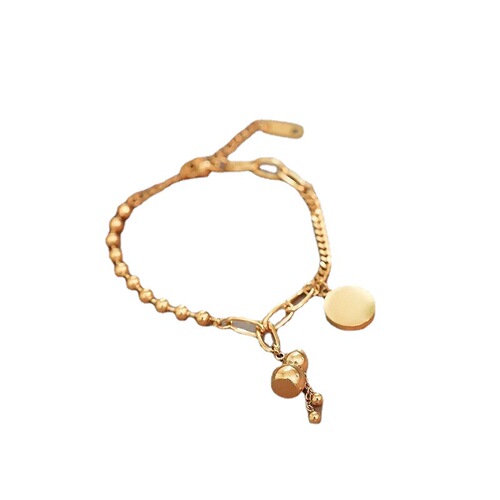 Retro ethnic style small gourd bracelet for women, palace style, European and American hip-hop jewelry, 18k rose gold, titanium steel jewelry