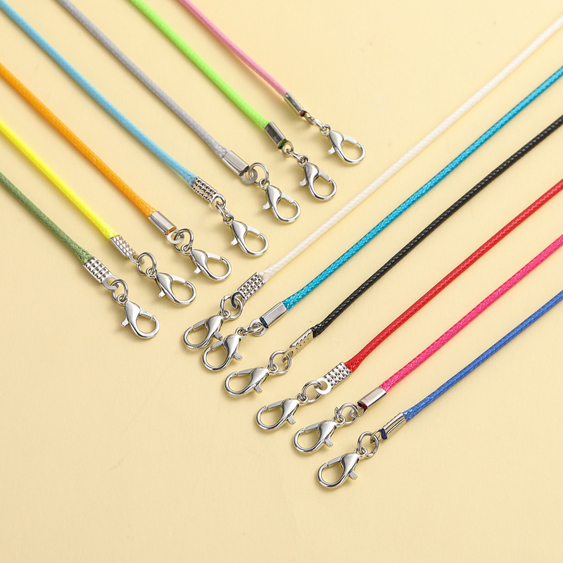 Colorful Korean Wax Rope Short Bracelet Double-Ended Lobster Clasp Lanyard DIY Jewelry Accessories Bag Doll Pendant Rope Colorful Korean Wax Rope Short Bracelet Double-Ended Lobster Clasp Lanyard DIY Jewelry Accessories Bag Doll Pendant Rope