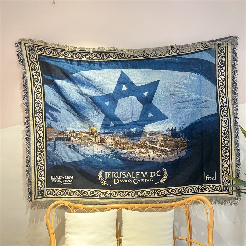 Cross-border Mediterranean blanket Israeli prayer rug tapestry thread blanket sofa towel cover TAPESTRYTHROW