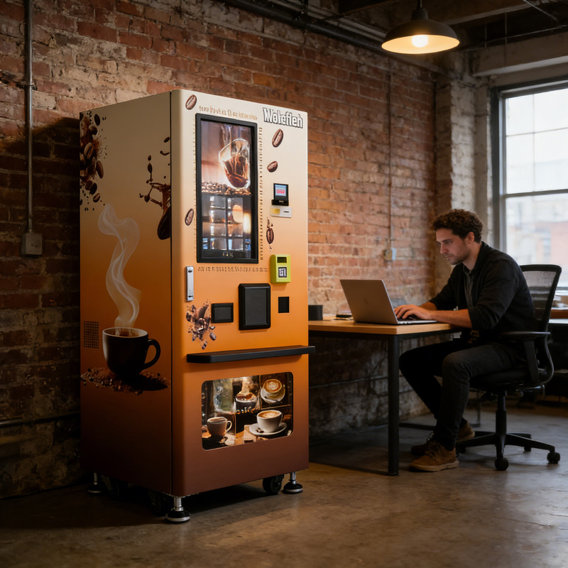 Self-Service Coffee Vending Machine, Commercial Self-Service Coffee Machine, Freshly Ground, Fully Automatic, Intelligent, Commercial Smart All-In-One Self-Service Coffee Vending Machine, Commercial Self-Service Coffee Machine, Freshly Ground, Fully Automatic, Intelligent, Commercial Smart All-In-One