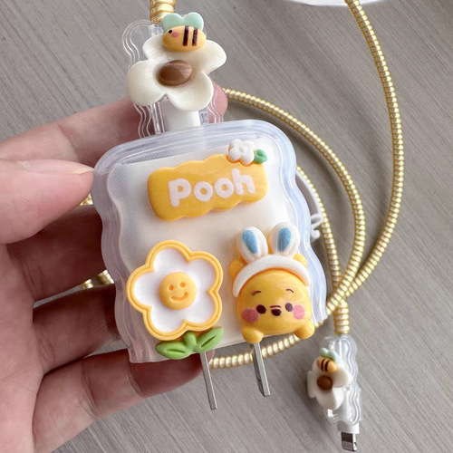 Cartoon Bear Bee Resin Accessory Charger Case Accessory PJ1214