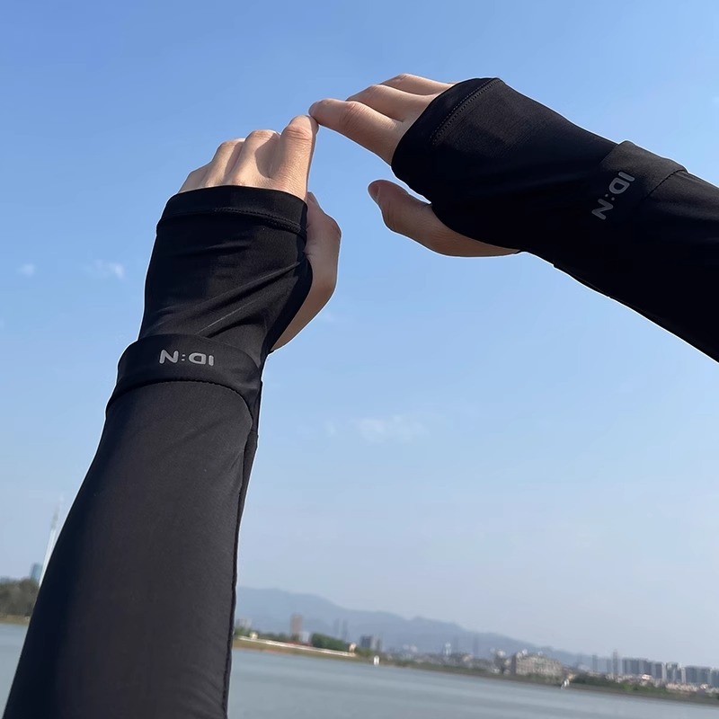 Mangas de hielo de protección solar hombres mangas de mano de verano, seda de hielo, mangas frías sueltas al aire libre hombres guantes de pesca de verano grandes