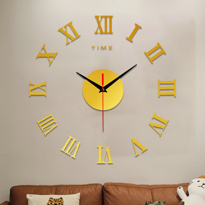 Cruz-frontera creativo acrílico Reloj de pared DIY personalizado moda 3D etiqueta de la pared Reloj de pared hogar caliente mudo reloj decorativo