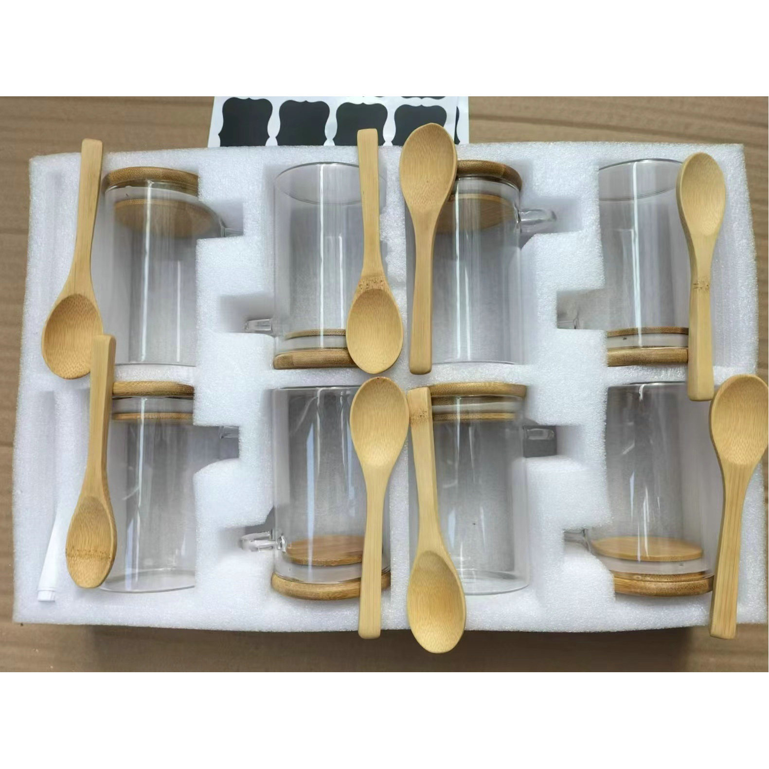 Frasco de vidrio borosilicato cuadrado, hermético para alimentos