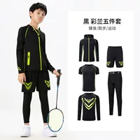 Быстросохнущая спортивная одежда Luyifan для мальчиков, осенне-зимний костюм с длинными рукавами, детский студенческий костюм для бега, футбола, баскетбола, бадминтона