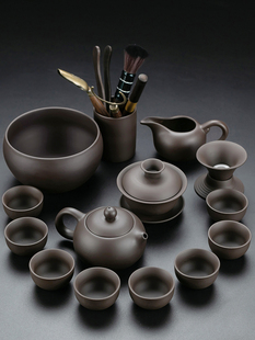 Free Shipping Purple Sand Kung Fu Tea Set Black Mud Xishi Pot Tea Cup Complete Tea Set Sancai Bowl Aroma Cup Household Tea Set