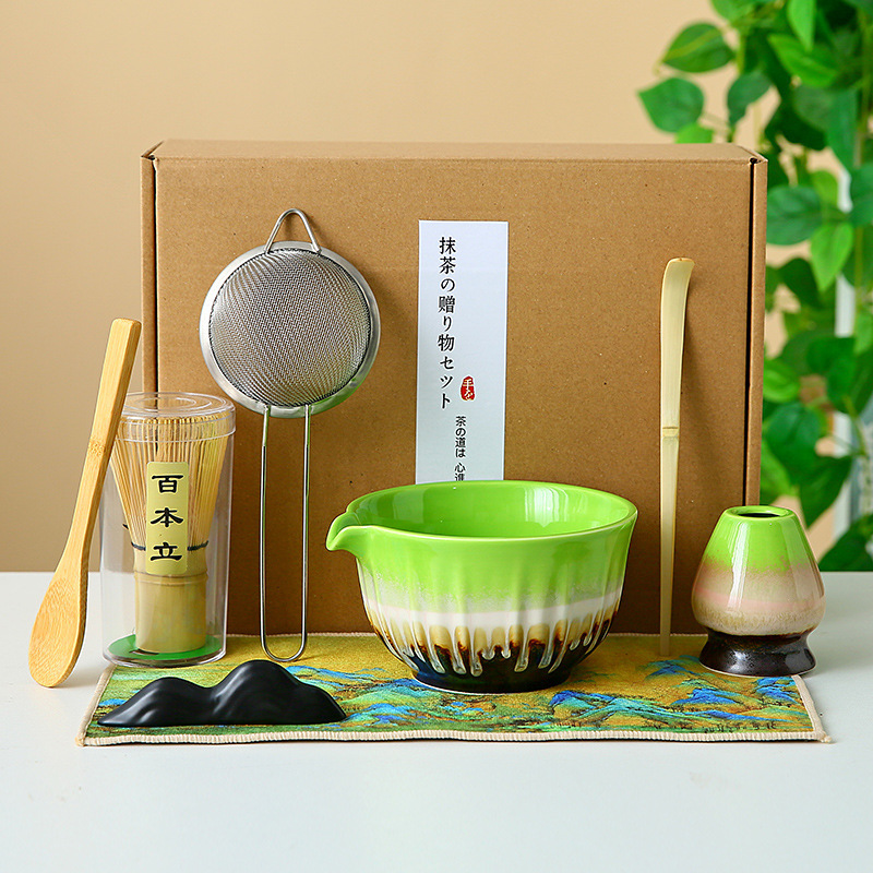 国境を越えた抹茶ボウル、抹茶ツール、ブラシ、日本茶茶碗、抹茶カップ、粉ボウル、ミキサー、茶筅器具セット|undefined