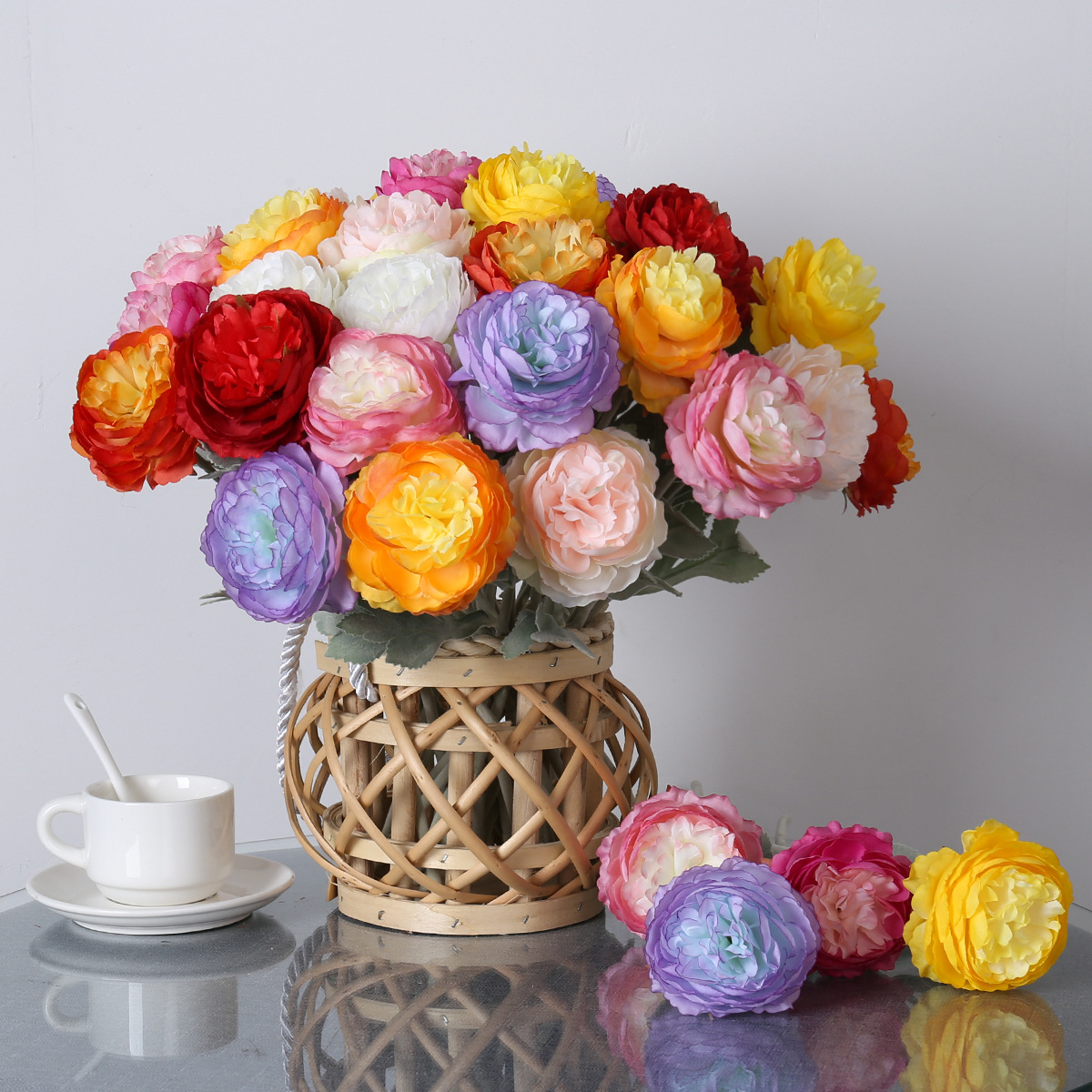 Simulación de flores sensación de flor de decoración del hogar proyecto de decoración europea de flores de lacesana decoración de boda flor de flores falsas Lotus al por mayor